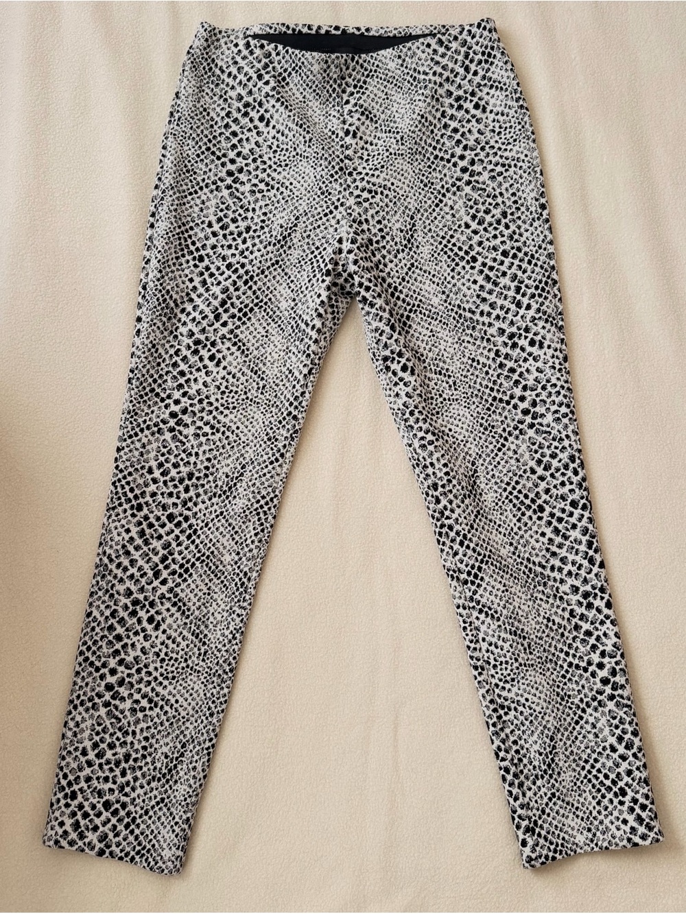 Fifteen Twenty Black White Snake Print Split Hem Pants Leggings Size M